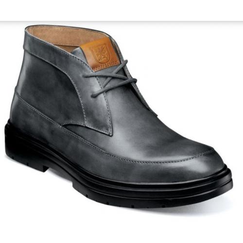 Stacy Adams "Alcander" Grey Genuine Leather Moc Toe Chukka Boot 25341-020.